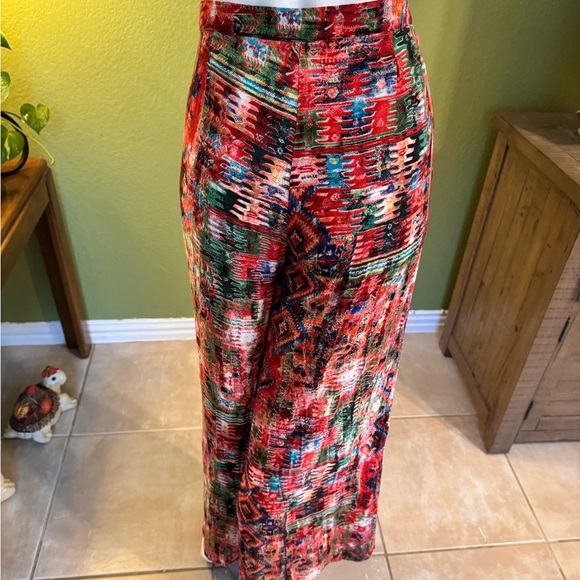 Chelsea & Violet Red and Blue Wide Leg Pants - Picture 4 of 11